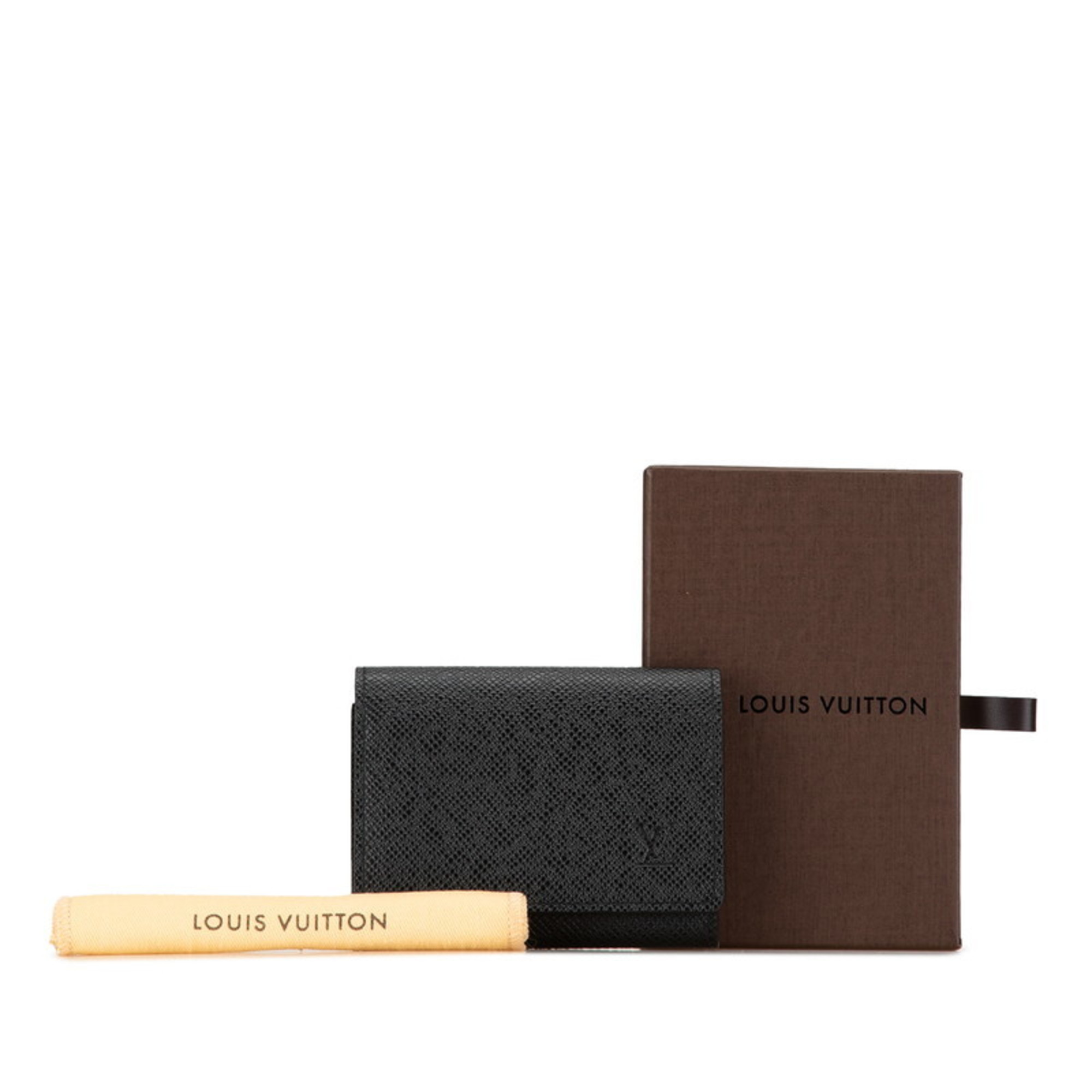 Louis Vuitton Taiga Envelope Carte de Visite Card Case M30922 Noir Black Leather Women's LOUIS VUITTON