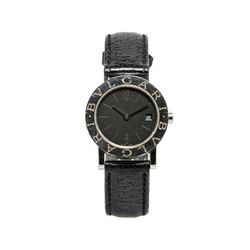 BVLGARI Watch BB26SL Quartz Black Dial Stainless Steel Leather Women's