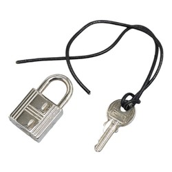 Hermes Padlock Key Set Silver Metal Women's HERMES