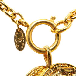 Chanel Coco Mark Matelasse Necklace Gold Plated Women's CHANEL