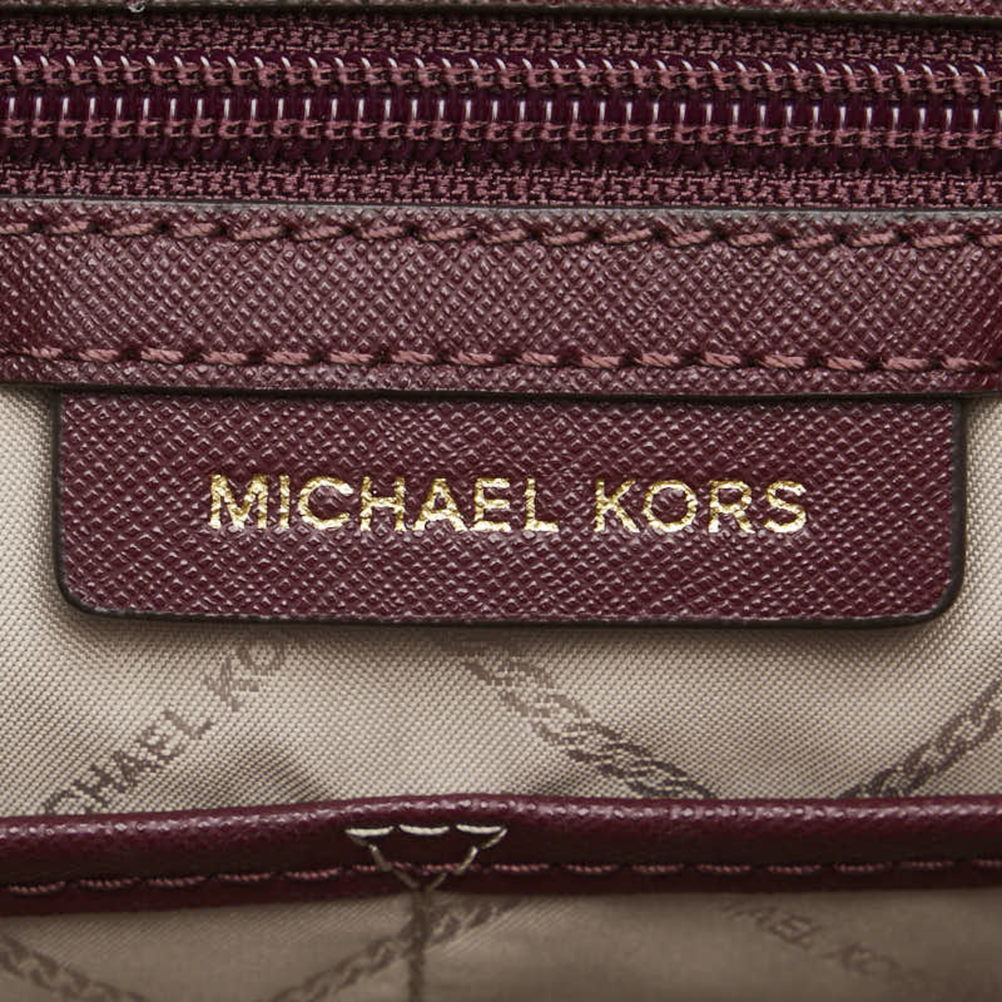 Michael Kors Tote Bag Handbag 30H1GV6T9T Bordeaux Wine Red Leather Women's