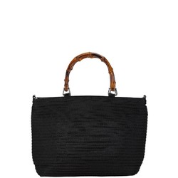 Gucci Bamboo Handbag Tote Bag 000 1998 0540 Black Canvas Women's GUCCI