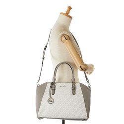 Michael Kors handbag shoulder bag white grey leather ladies