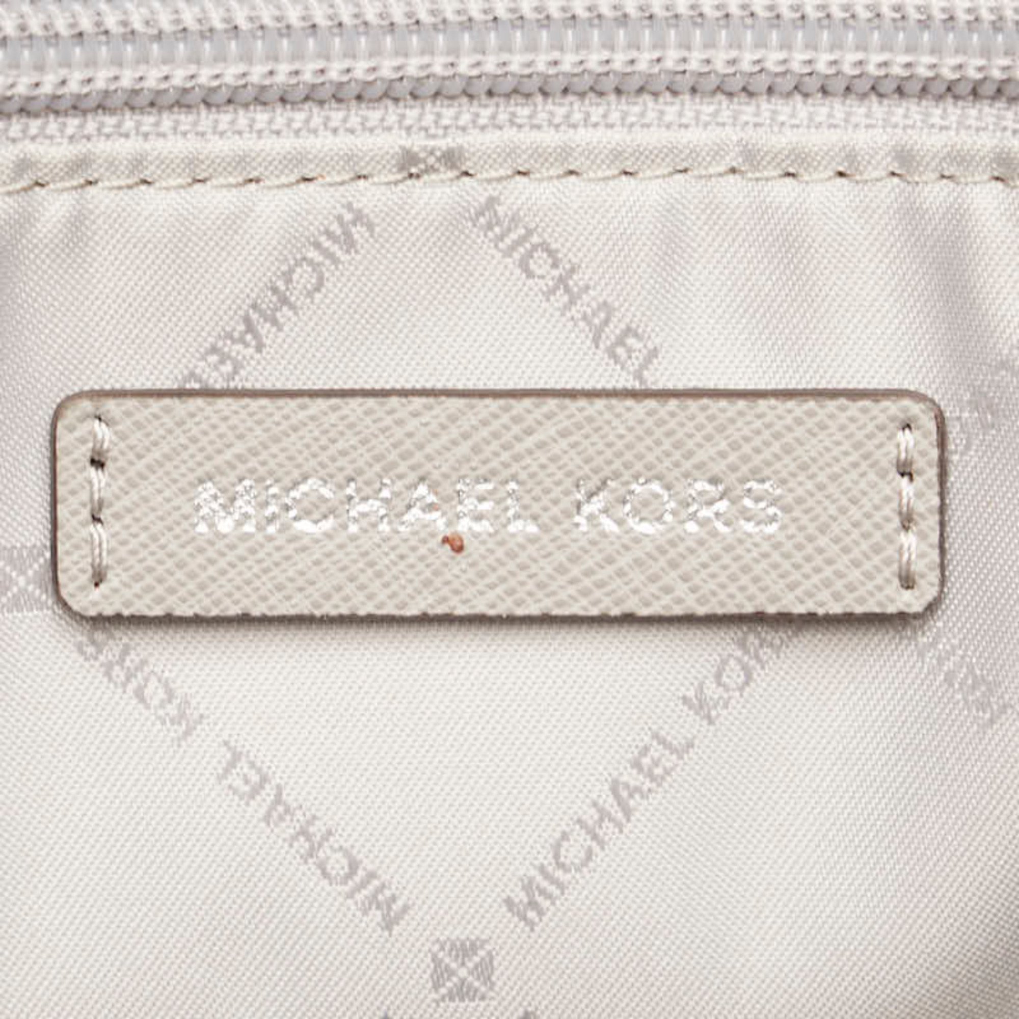 Michael Kors handbag shoulder bag white grey leather ladies