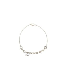 Christian Dior Dior bracelet silver fake pearl metal women's