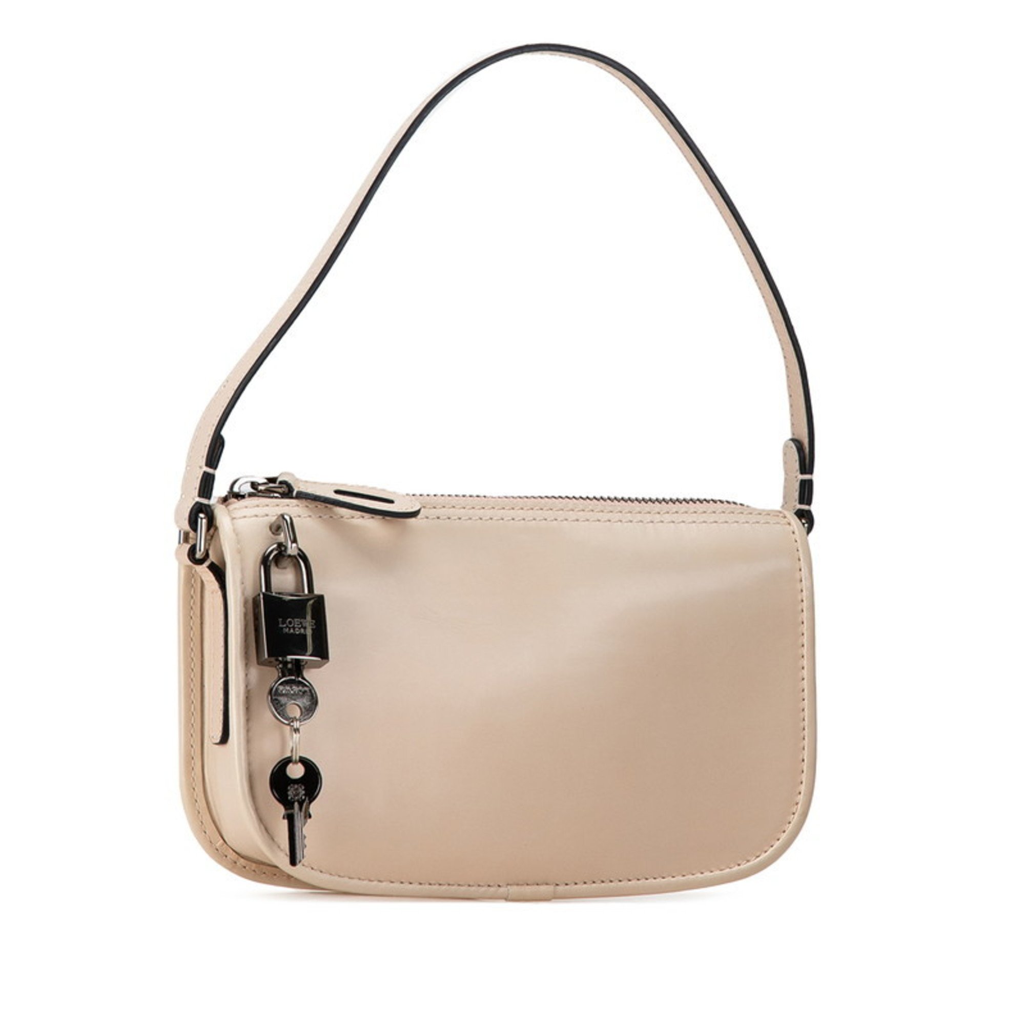 LOEWE Pouch Handbag Ivory White Leather Women's