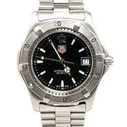 TAG Heuer Professional 200M Watch WK1110-1 Quartz Black Dial Stainless Steel Men's HEUER