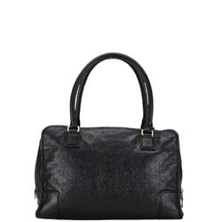 LOEWE Amazona 36 Anagram Handbag Black Leather Women's