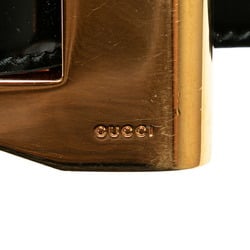 Gucci Ribbon Buckle Belt Size: 36 186572 Black Gold Leather Women's GUCCI