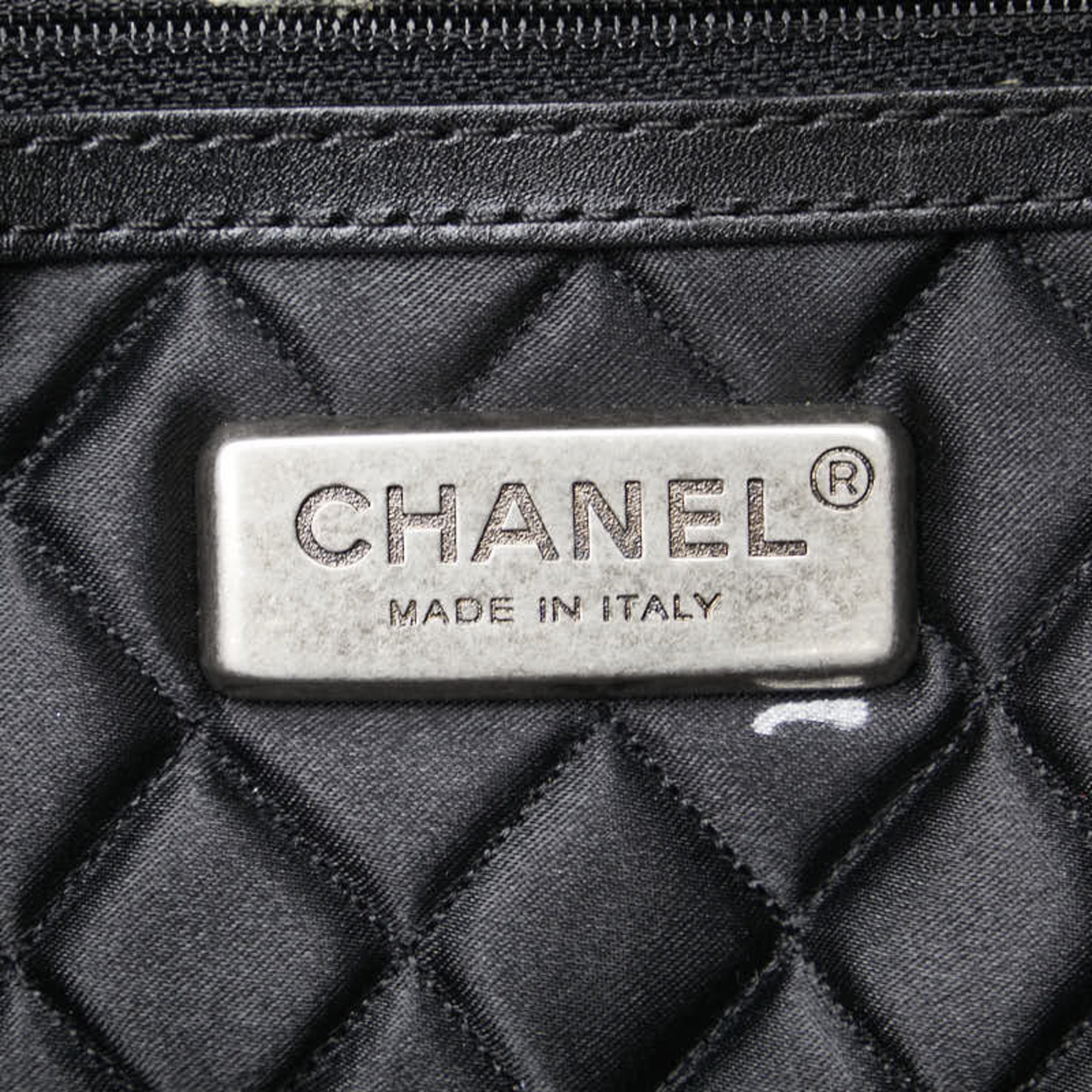 Chanel Coco Mark Tote Bag Handbag Black Leather Women's CHANEL