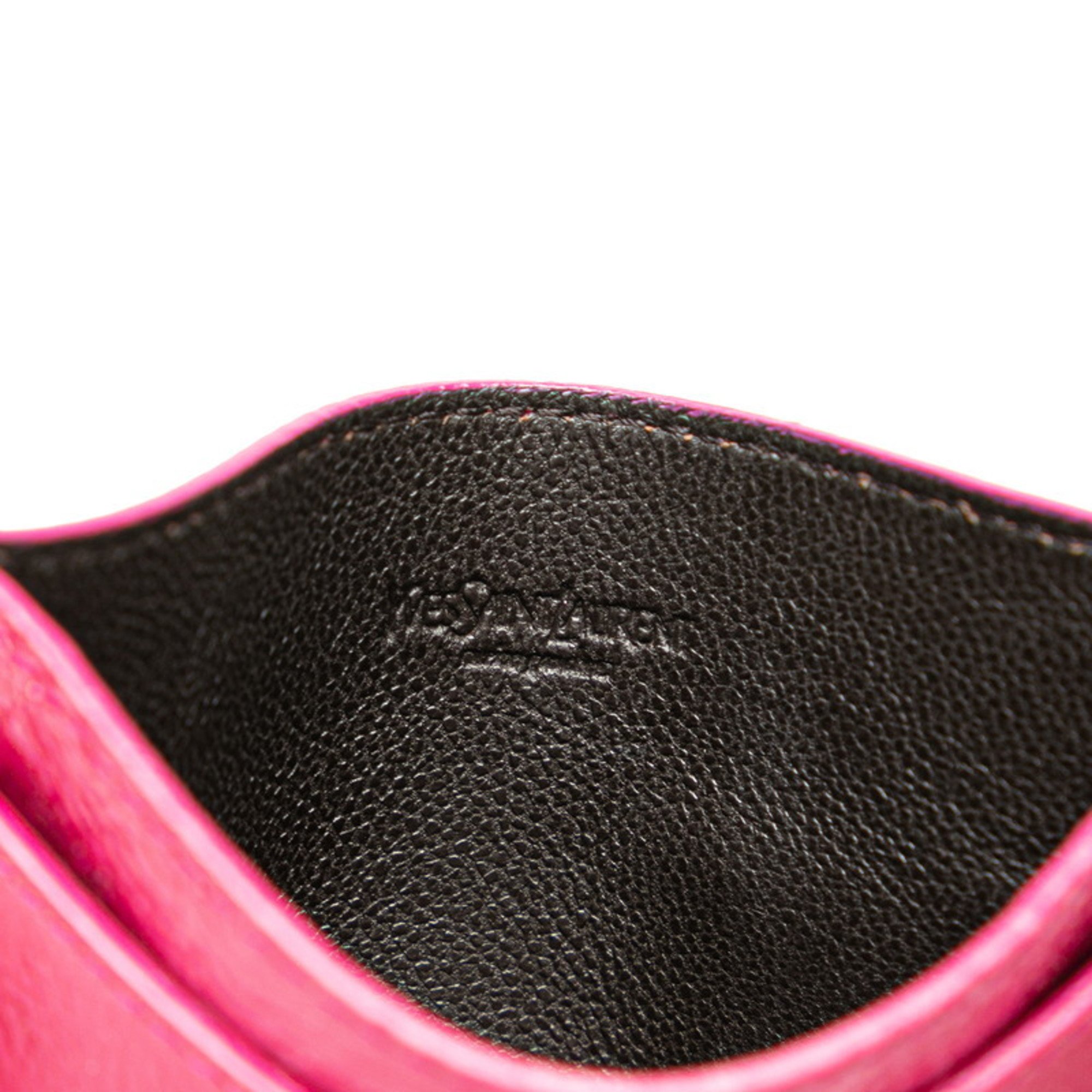 Saint Laurent YSL Card Case Pink Leather SAINT LAURENT