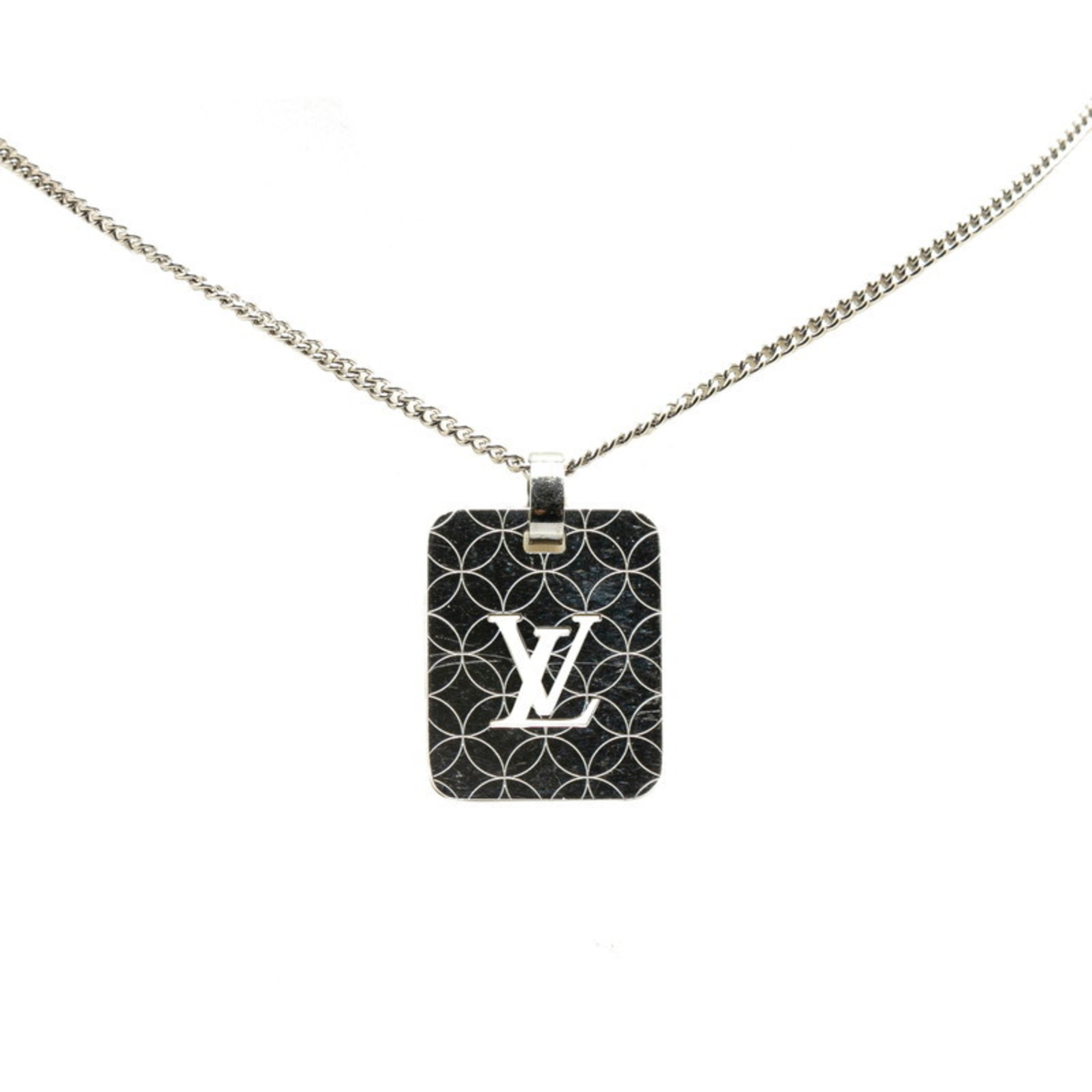 Louis Vuitton Pendant Champs Elysees PM Necklace M65452 Silver Metal Women's LOUIS VUITTON