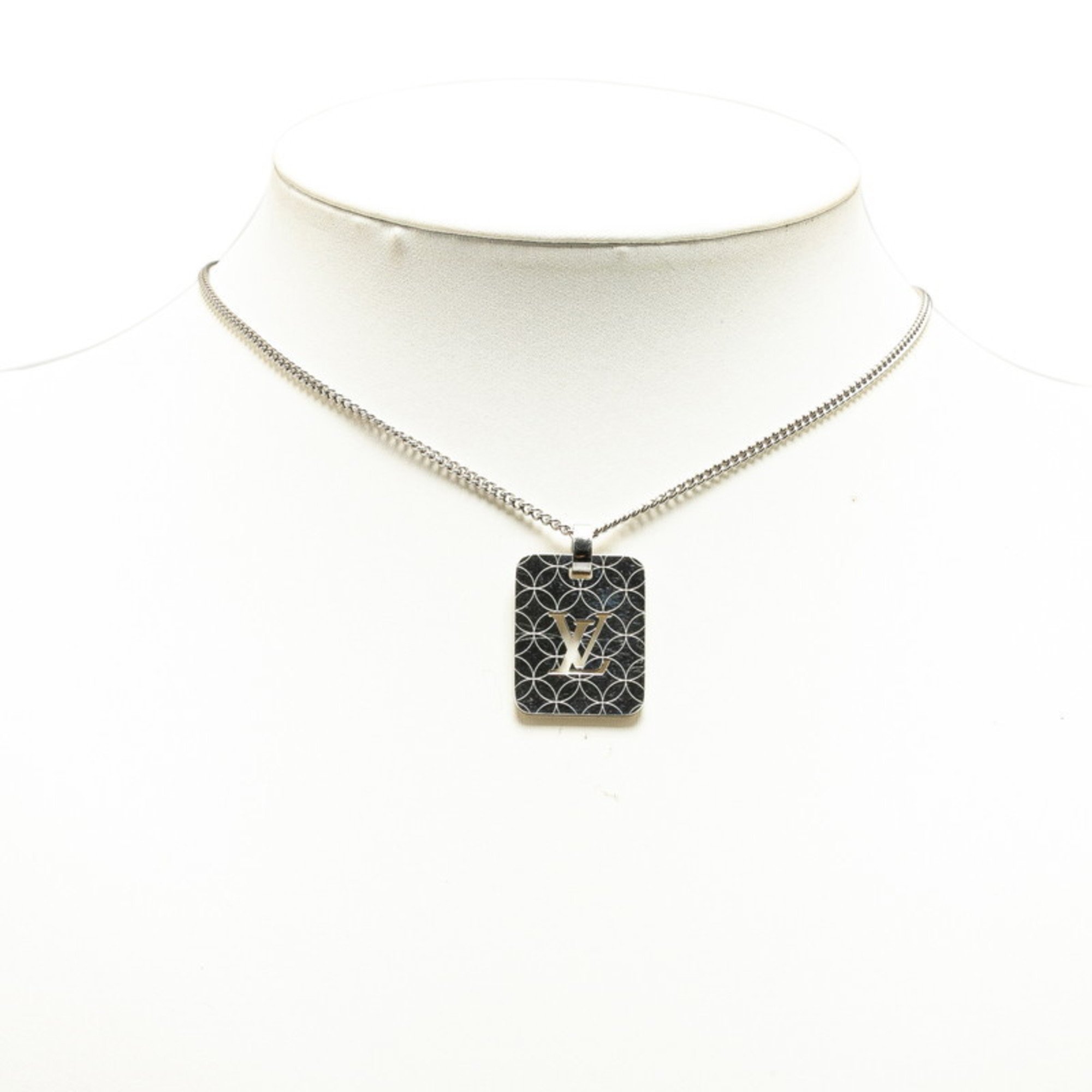 Louis Vuitton Pendant Champs Elysees PM Necklace M65452 Silver Metal Women's LOUIS VUITTON