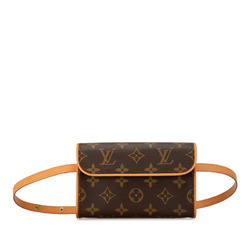 Louis Vuitton Monogram Pochette Florentine Body Bag Waist Shoulder M51855 Brown PVC Leather Women's LOUIS VUITTON