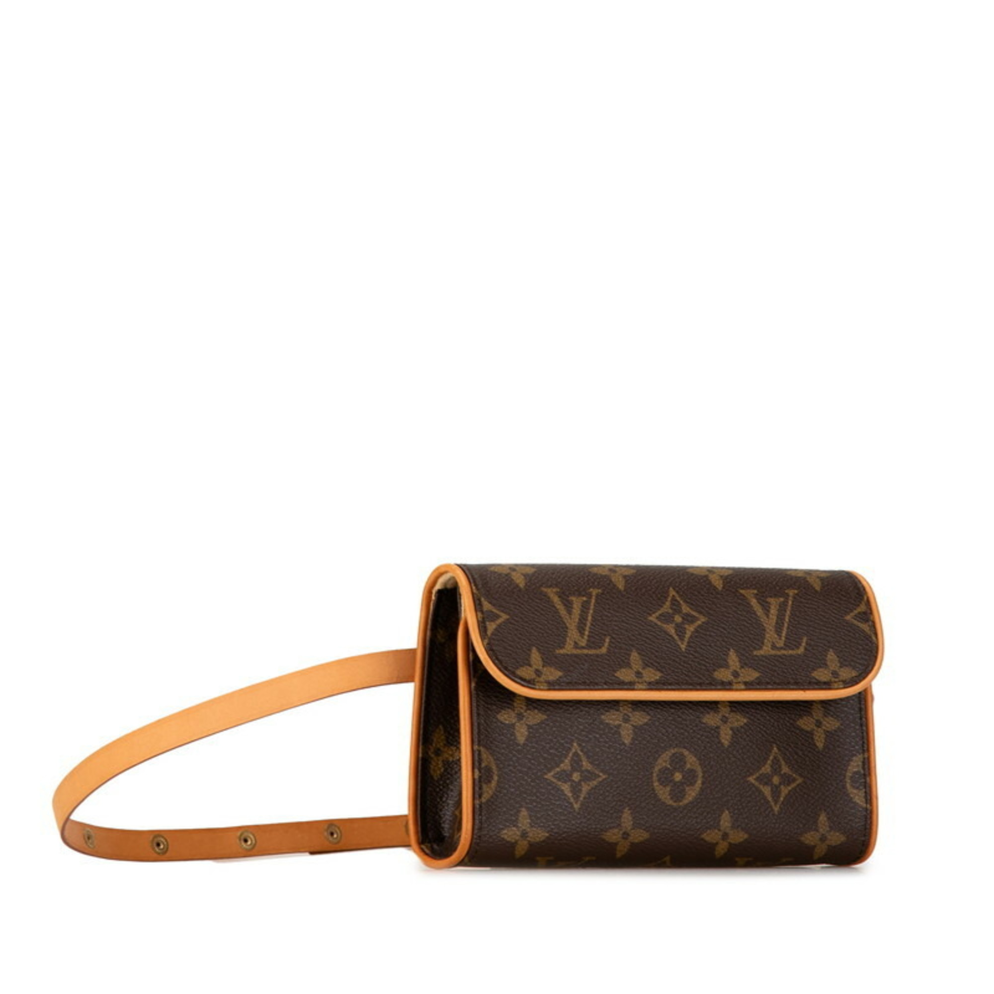 Louis Vuitton Monogram Pochette Florentine Body Bag Waist Shoulder M51855 Brown PVC Leather Women's LOUIS VUITTON