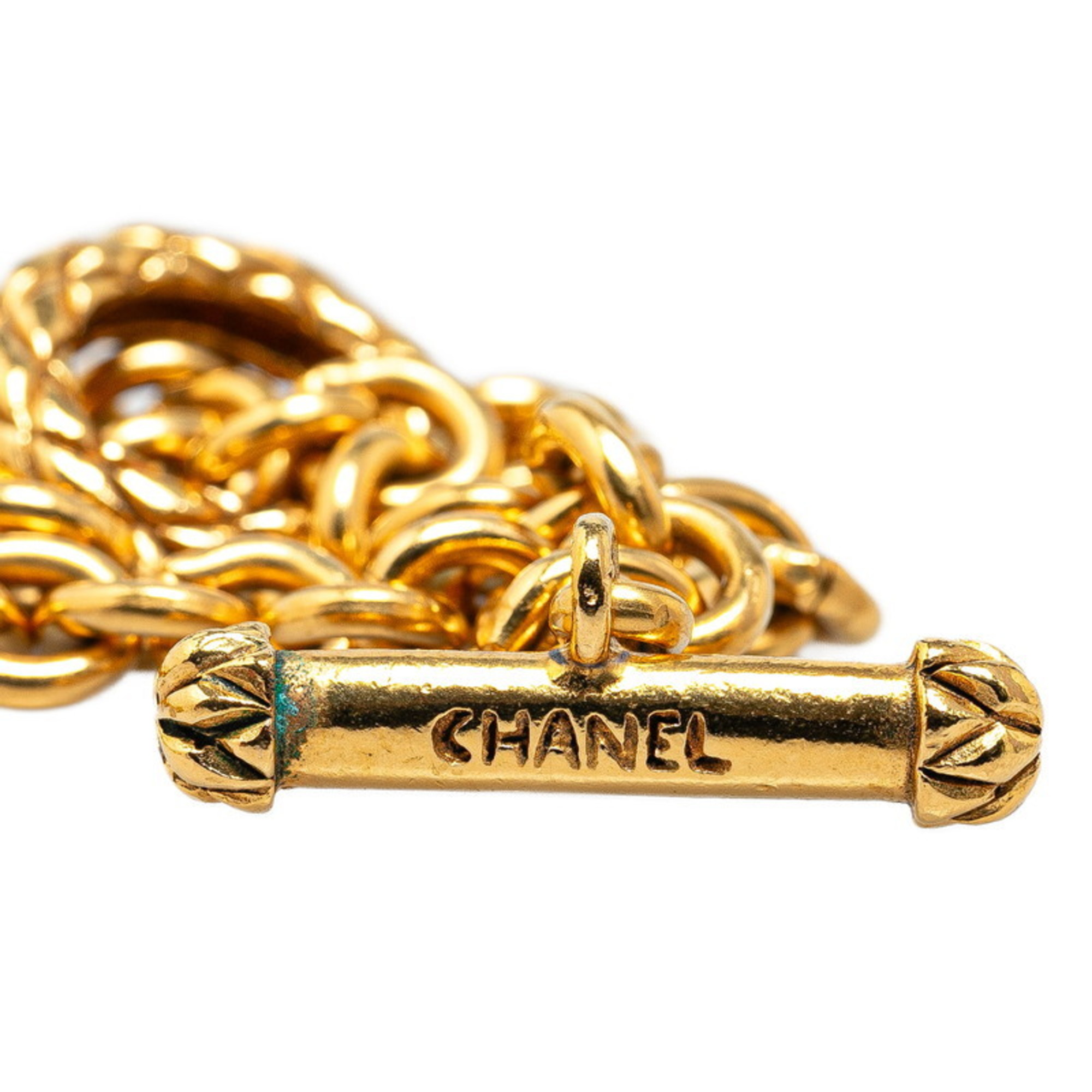 Chanel Coco Mark Sun Motif Necklace Gold Plated Women's CHANEL