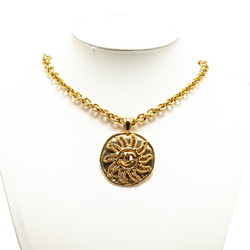 Chanel Coco Mark Sun Motif Necklace Gold Plated Women's CHANEL