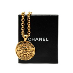 Chanel Coco Mark Sun Motif Necklace Gold Plated Women's CHANEL