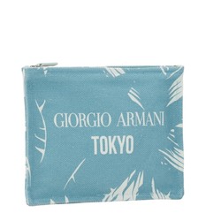 Giorgio Armani Clutch Bag Second Light Blue White Cotton Men's GIORGIO ARMANI