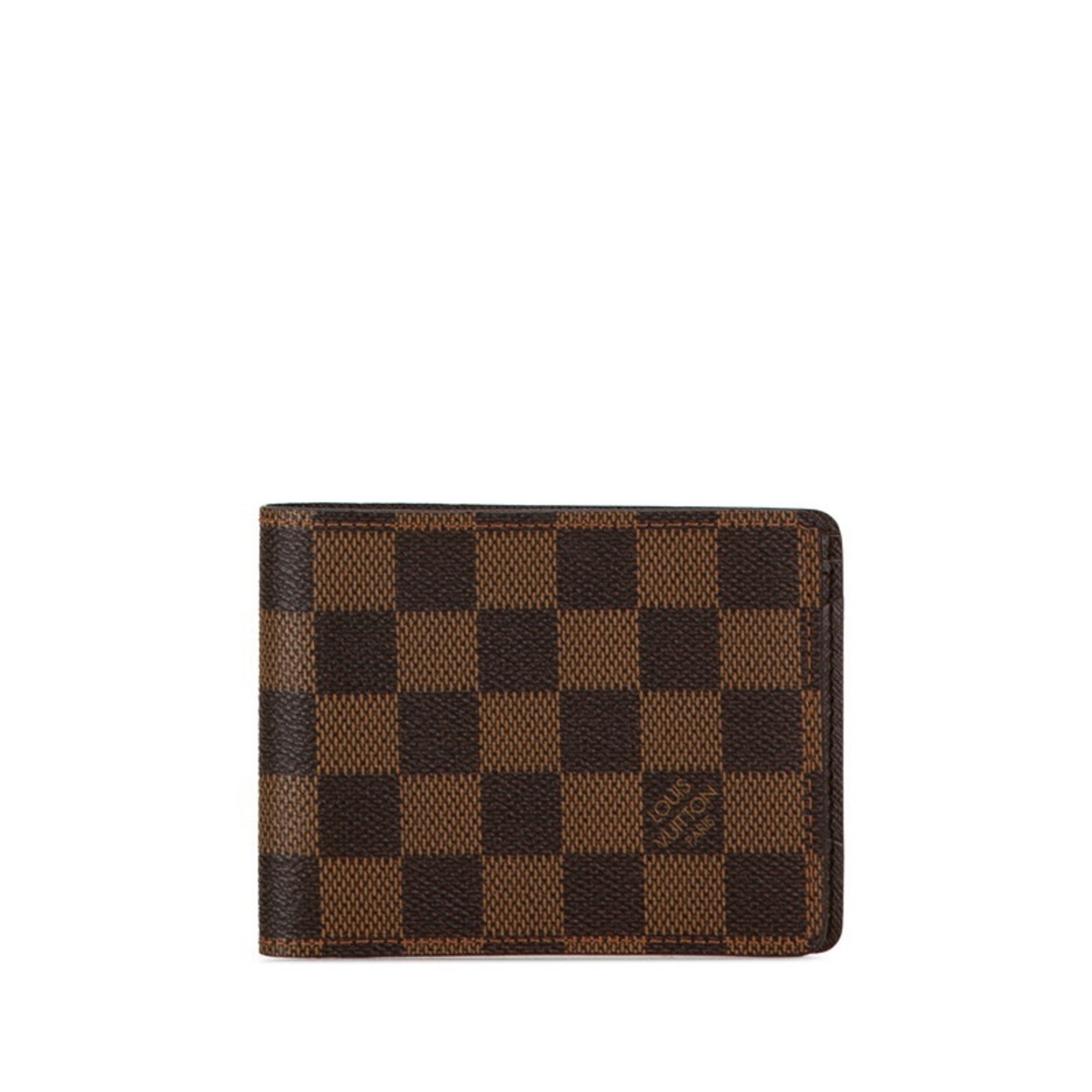 Louis Vuitton Damier Portefeuille Multiple Bi-fold Wallet N60895 Brown PVC Leather Women's LOUIS VUITTON