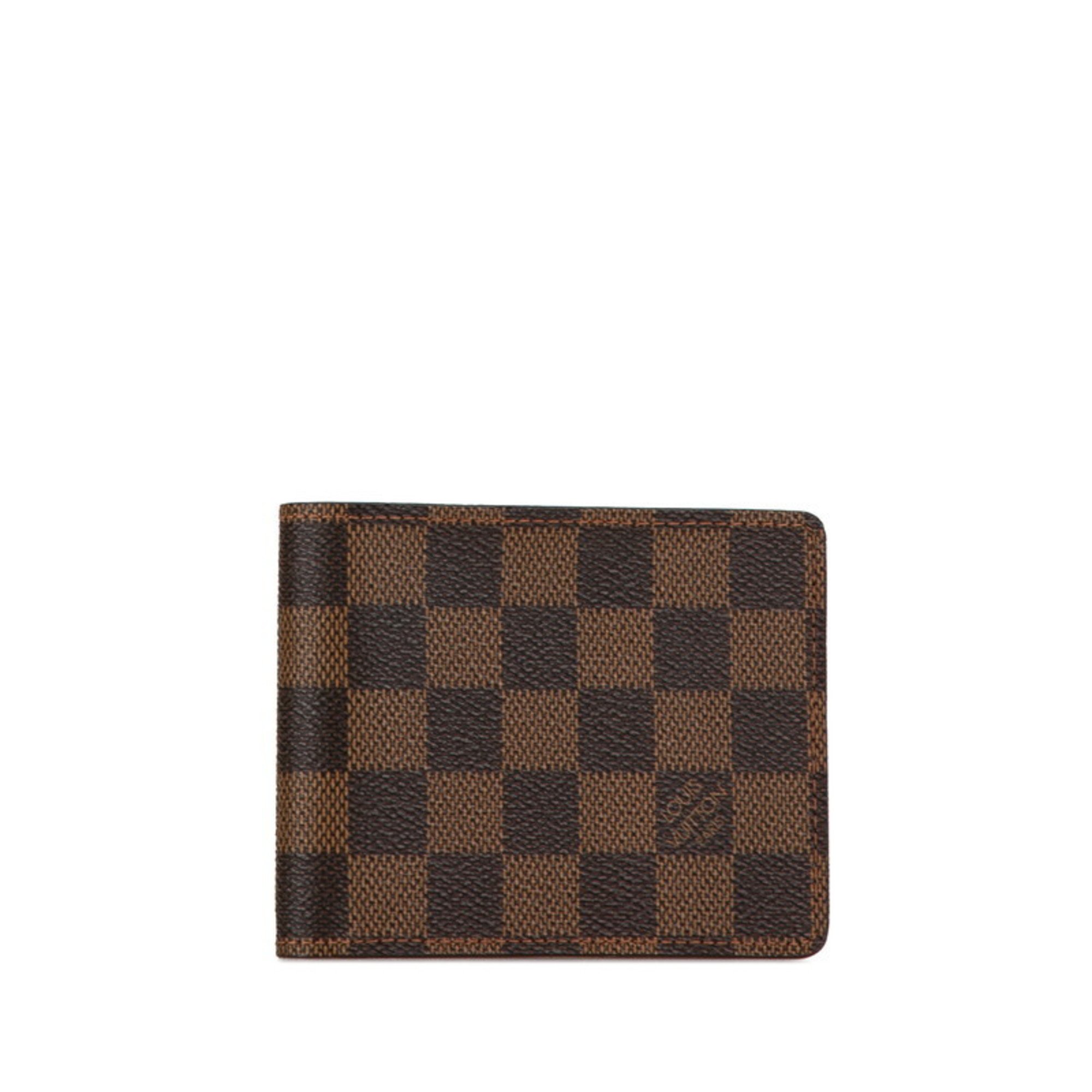 Louis Vuitton Damier Portefeuille Multiple Bi-fold Wallet N60895 Brown PVC Leather Women's LOUIS VUITTON