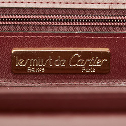 Cartier Must Line Shoulder Bag Wine Red Bordeaux Leather Women's CARTIER