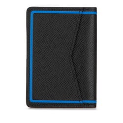 Louis Vuitton Taiga Organizer de Poche Card Case Pass M63329 Noir Black Blue Leather Men's LOUIS VUITTON