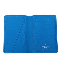 Louis Vuitton Taiga Organizer de Poche Card Case Pass M63329 Noir Black Blue Leather Men's LOUIS VUITTON