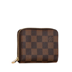 Louis Vuitton Damier Zippy Coin Purse Case N63070 Brown PVC Leather Women's LOUIS VUITTON