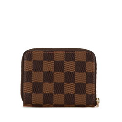 Louis Vuitton Damier Zippy Coin Purse Case N63070 Brown PVC Leather Women's LOUIS VUITTON