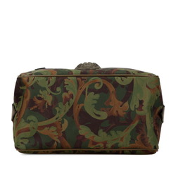 Versace Medusa camouflage clutch bag pouch green khaki nylon leather women's VERSACE