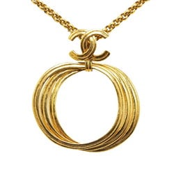 Chanel Coco Mark Turnlock Chain Necklace Gold Plated Women's CHANEL