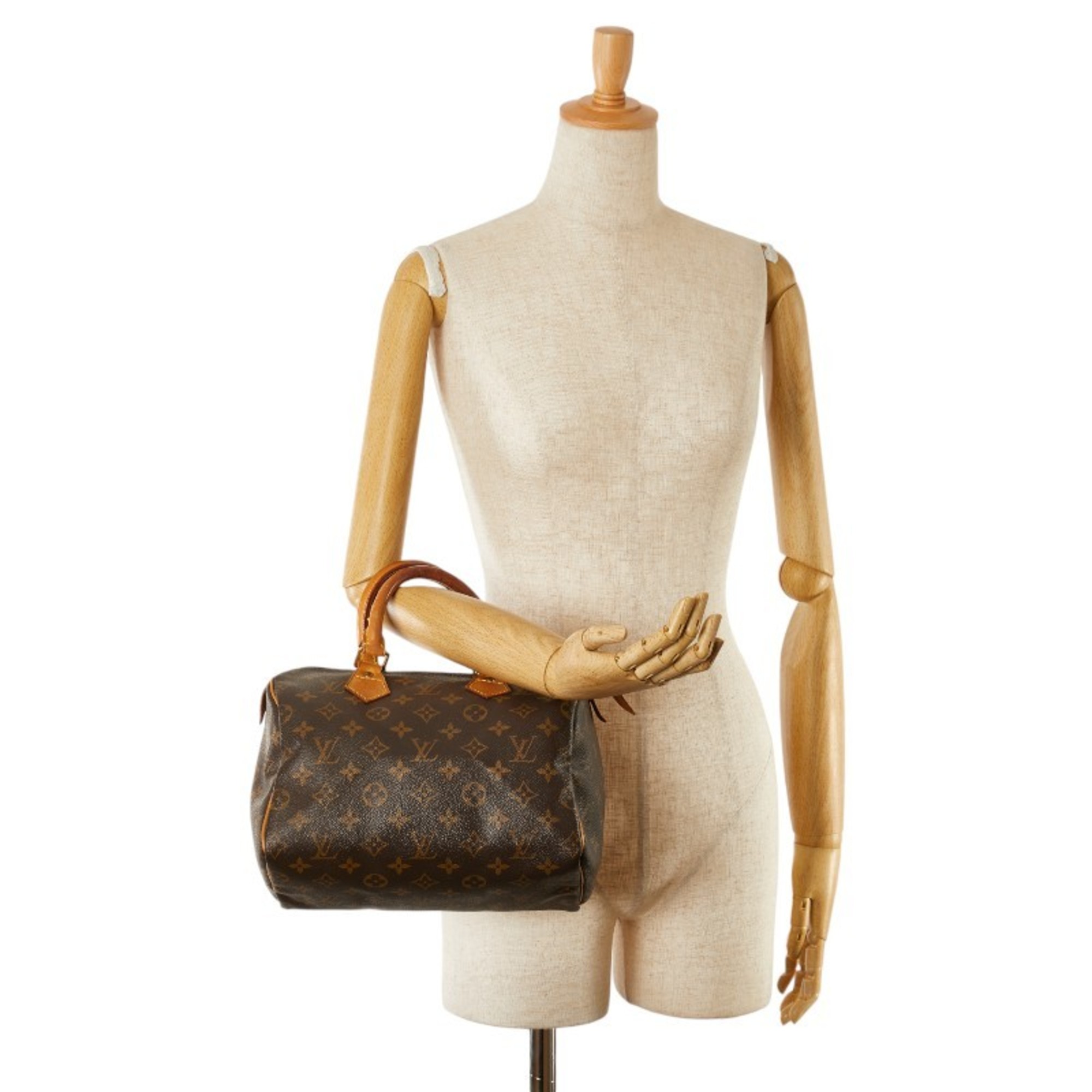 Louis Vuitton Monogram Speedy 25 Boston Bag Handbag M41528 Brown PVC Leather Women's LOUIS VUITTON