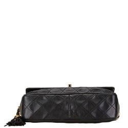 Chanel Matelasse Coco Mark Chain Shoulder Bag Black Lambskin Women's CHANEL