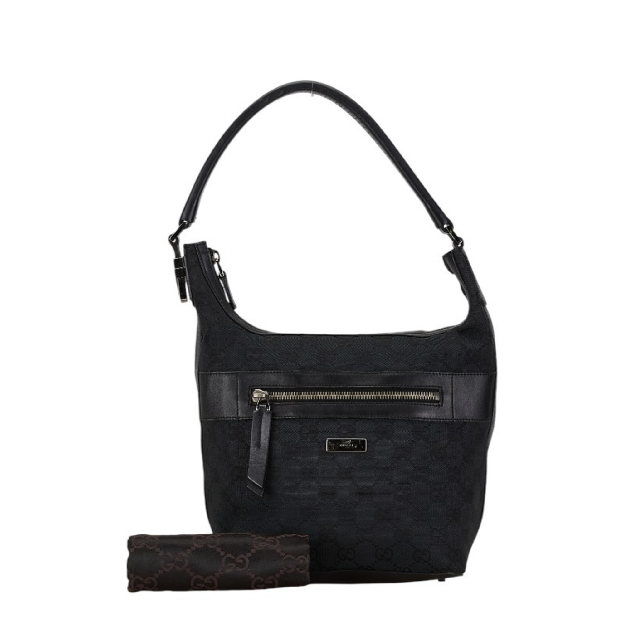 Gucci GG Canvas Bag 001 4299 Black Leather Women's GUCCI