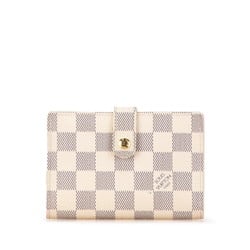 Louis Vuitton Damier Azur Portefeuille Viennois Bi-fold Wallet N61676 White PVC Leather Women's LOUIS VUITTON