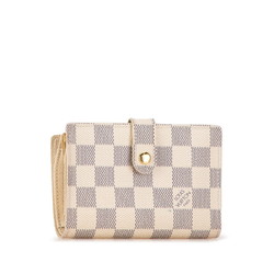 Louis Vuitton Damier Azur Portefeuille Viennois Bi-fold Wallet N61676 White PVC Leather Women's LOUIS VUITTON