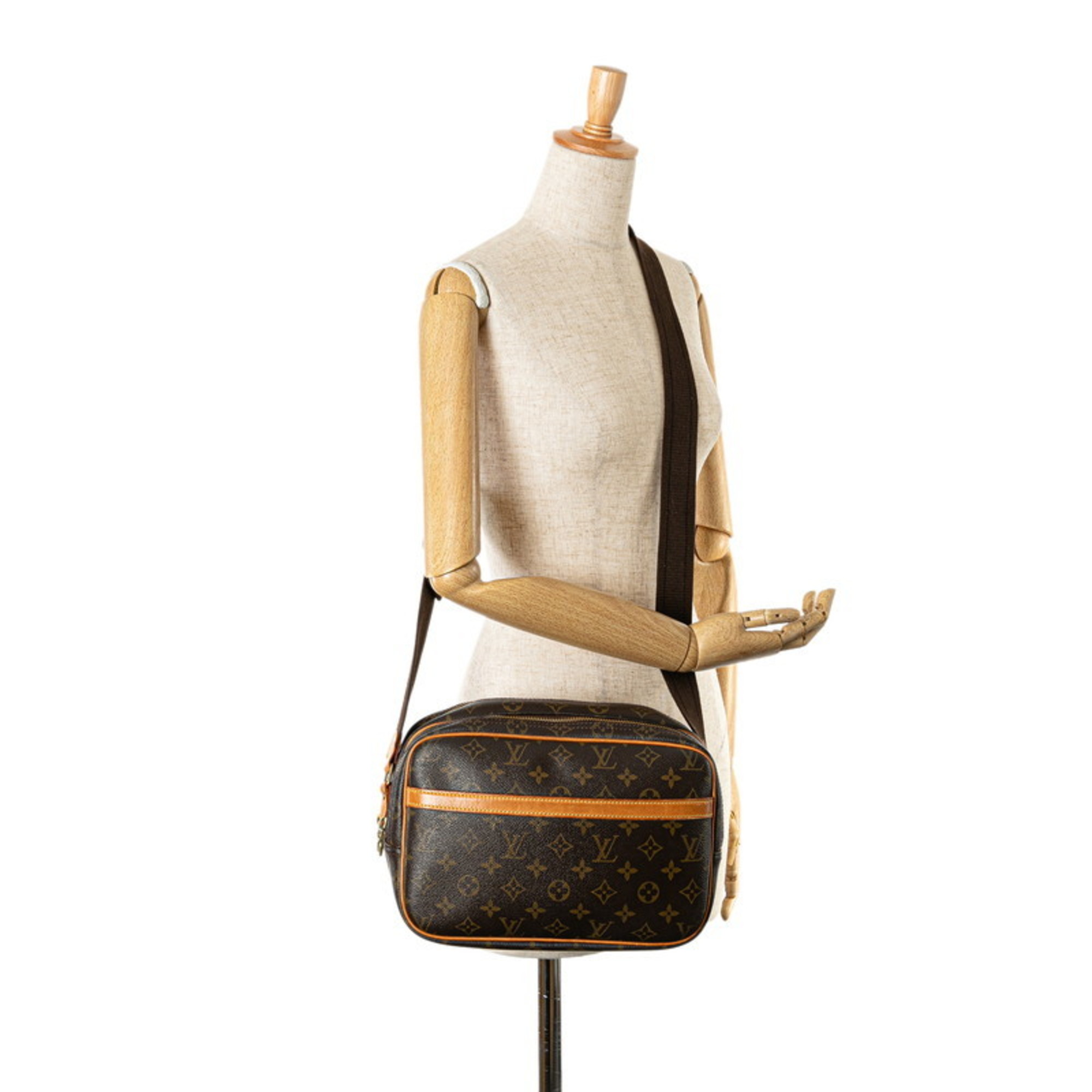 Louis Vuitton Monogram Reporter PM Shoulder Bag M45254 Brown PVC Leather Women's LOUIS VUITTON