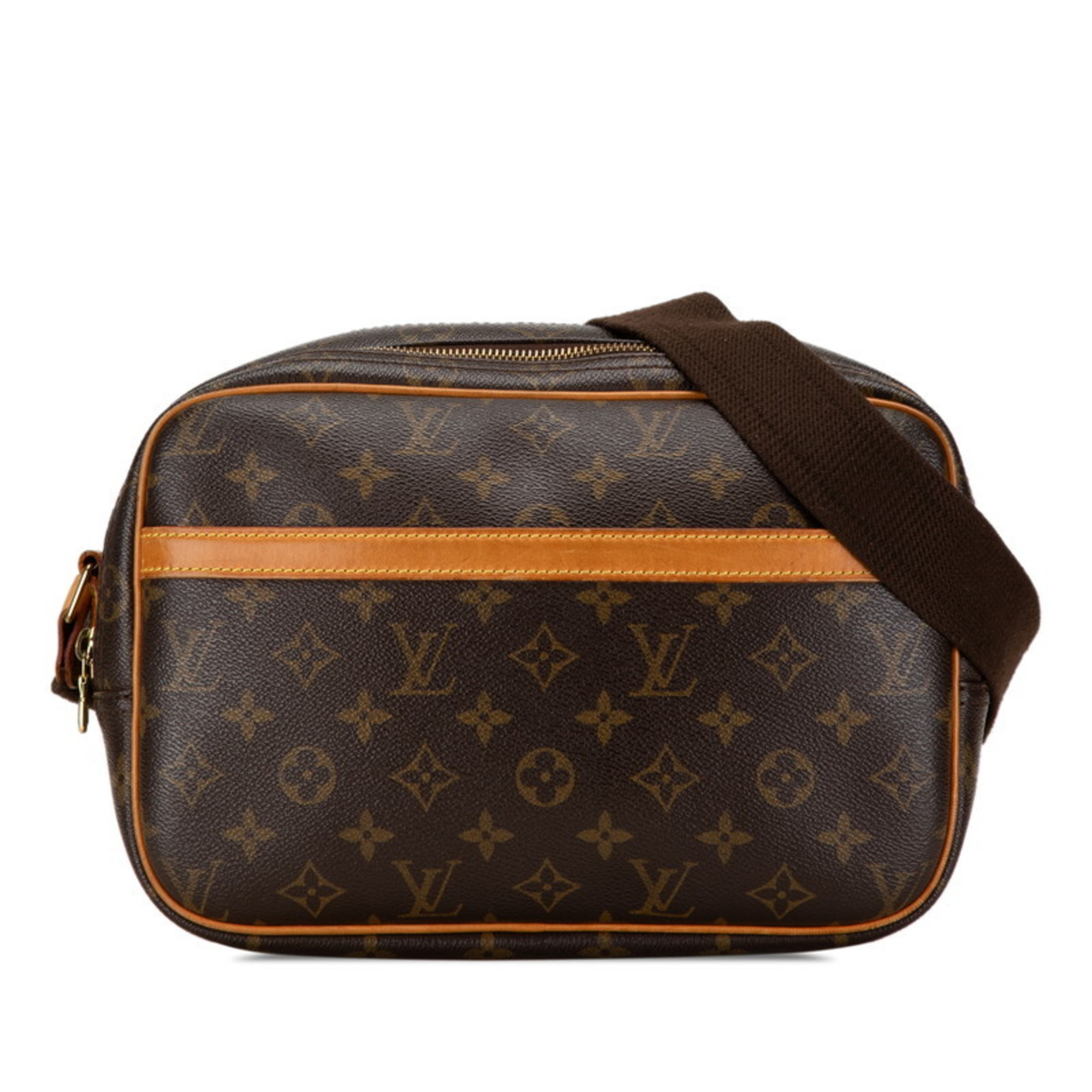 Louis Vuitton Monogram Reporter PM Shoulder Bag M45254 Brown PVC Leather Women's LOUIS VUITTON