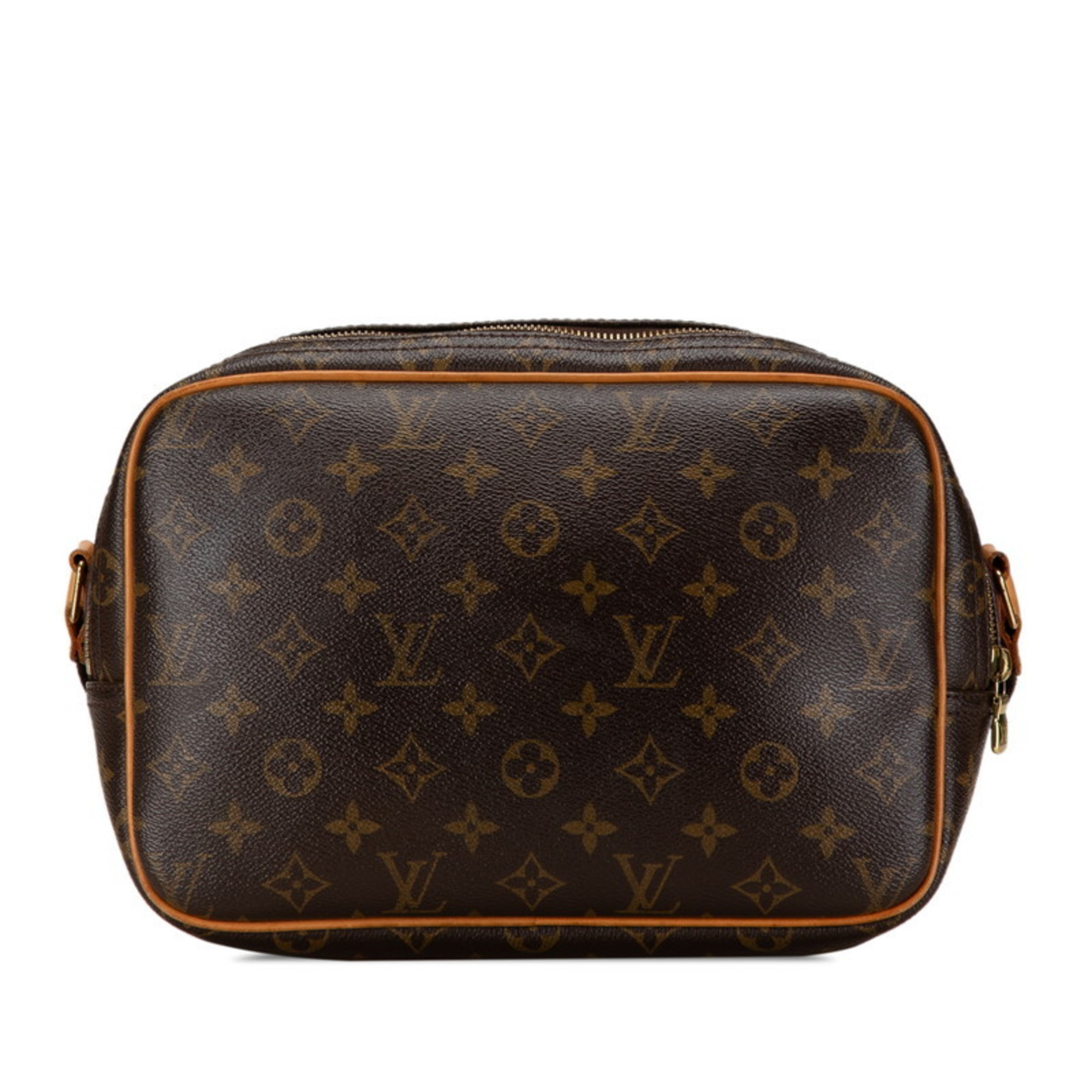 Louis Vuitton Monogram Reporter PM Shoulder Bag M45254 Brown PVC Leather Women's LOUIS VUITTON