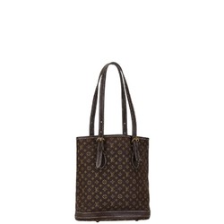 Louis Vuitton Monogram Run Bucket PM Tote Bag M95226 Ebene Canvas Leather Women's LOUIS VUITTON