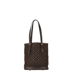 Louis Vuitton Monogram Run Bucket PM Tote Bag M95226 Ebene Canvas Leather Women's LOUIS VUITTON