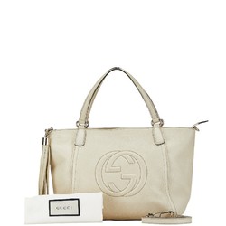 Gucci Soho Handbag Shoulder Bag 369176 Off-White Leather Women's GUCCI