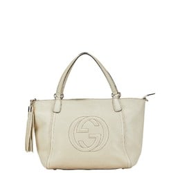 Gucci Soho Handbag Shoulder Bag 369176 Off-White Leather Women's GUCCI