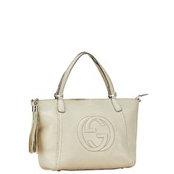 Gucci Soho Handbag Shoulder Bag 369176 Off-White Leather Women's GUCCI