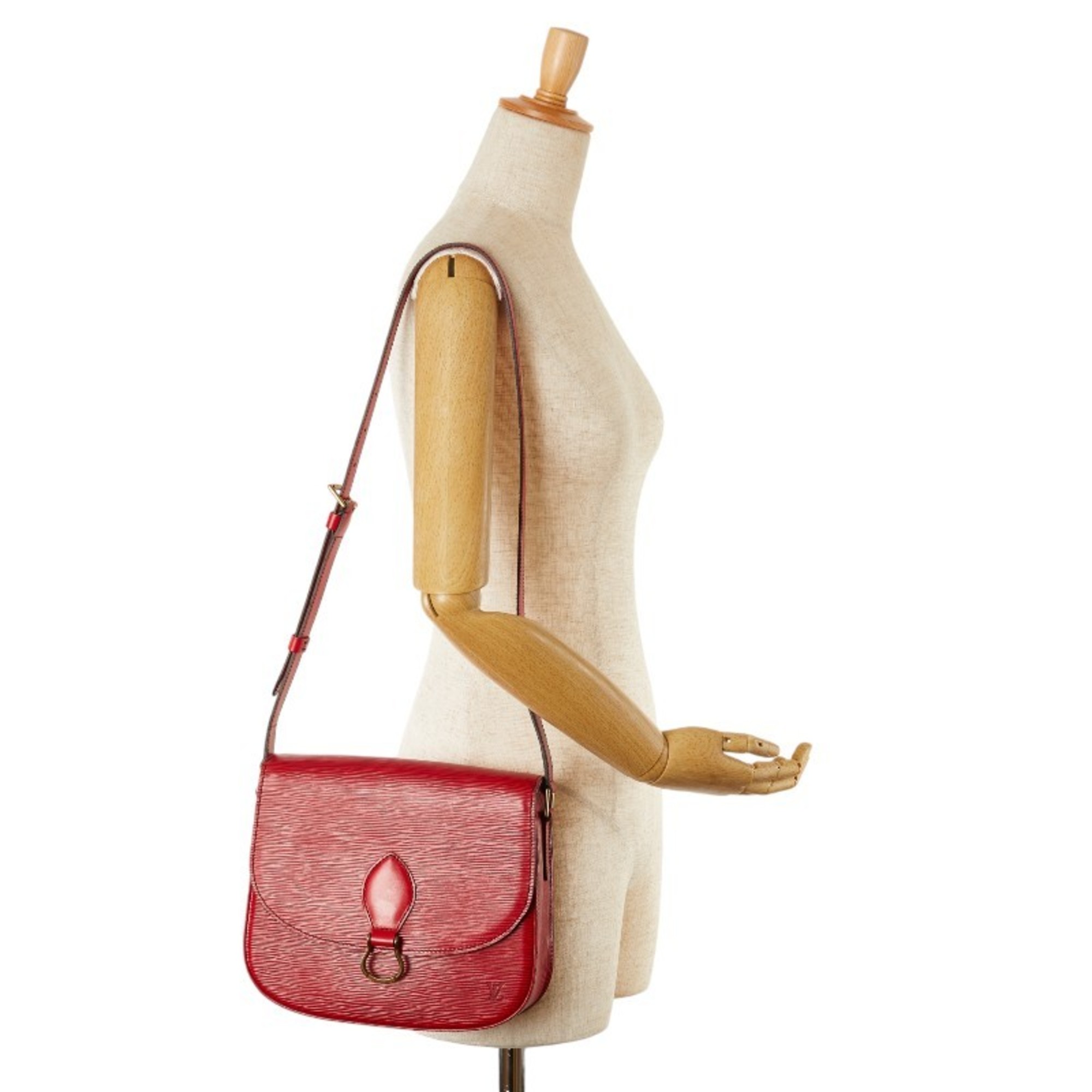 Louis Vuitton Epi Saint-Cloud Shoulder Bag M52197 Castilian Red Leather Women's LOUIS VUITTON