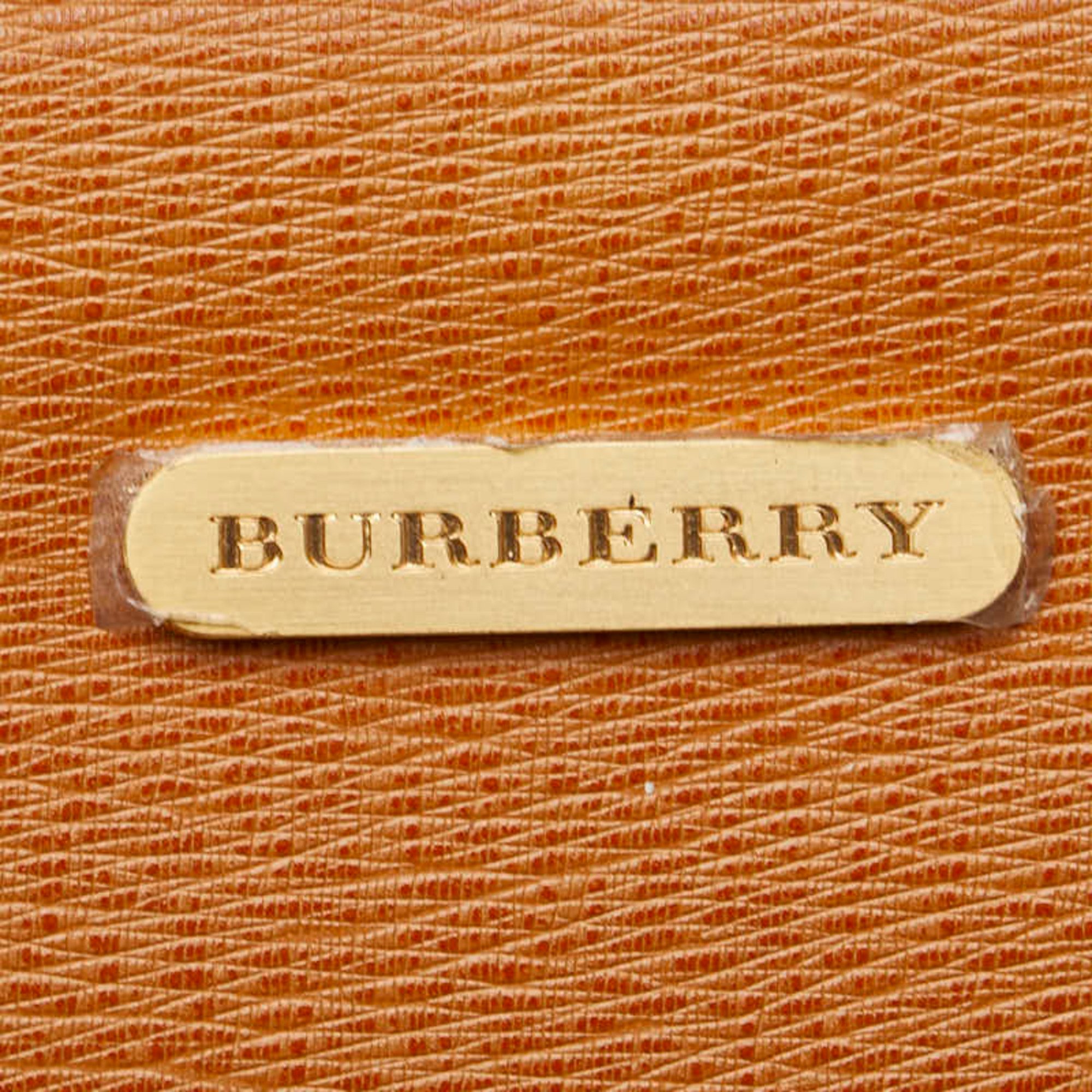 Burberry Nova Check Shadow Horse Handbag Tote Bag Brown Leather Women's BURBERRY