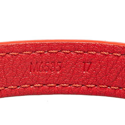 Louis Vuitton Monogram Flower Bracelet #17 M6535 Red Leather Women's LOUIS VUITTON