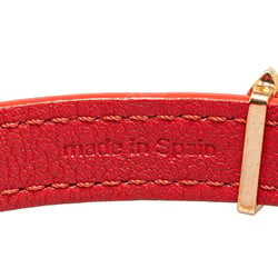 Louis Vuitton Monogram Flower Bracelet #17 M6535 Red Leather Women's LOUIS VUITTON