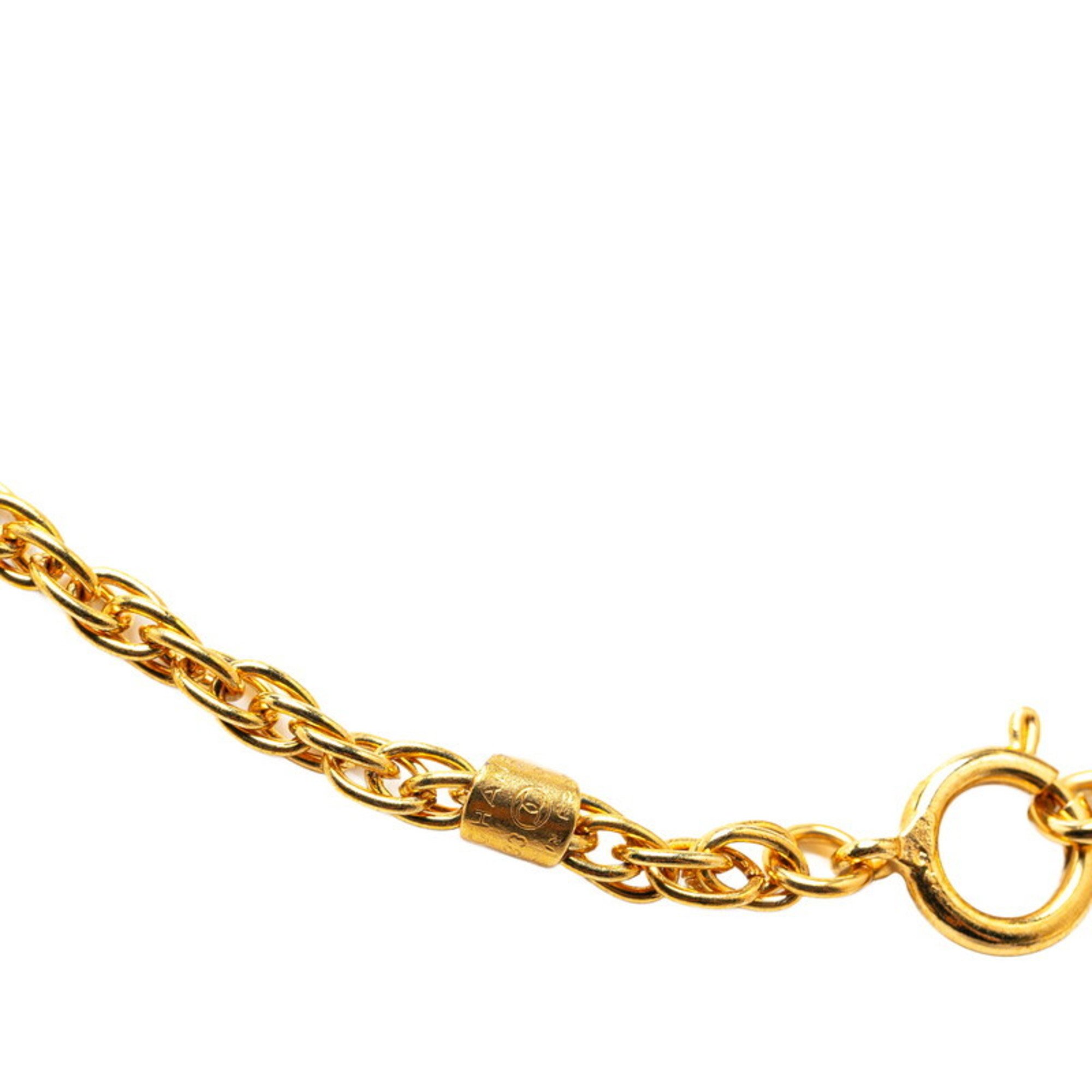 Chanel Coco Mark Necklace Gold Plated Women's CHANEL